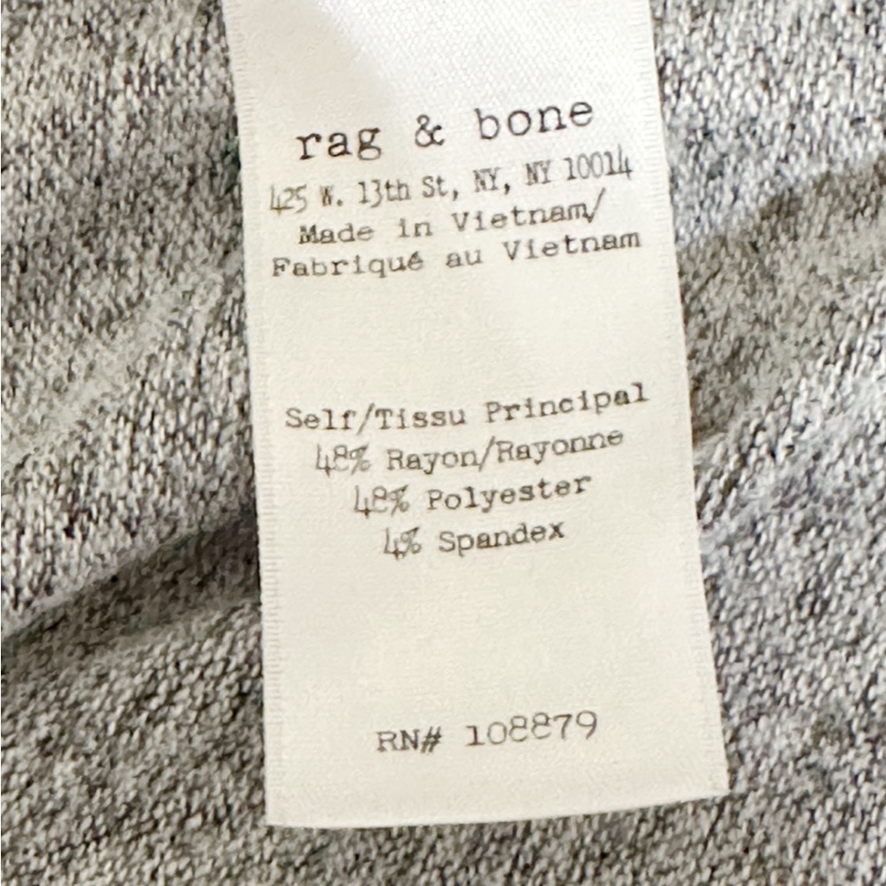 Rag & Bone Heather Gray Knit Cowl Neck High-Low Short Sleeve Light Sweater Top M - Picture 6 of 6